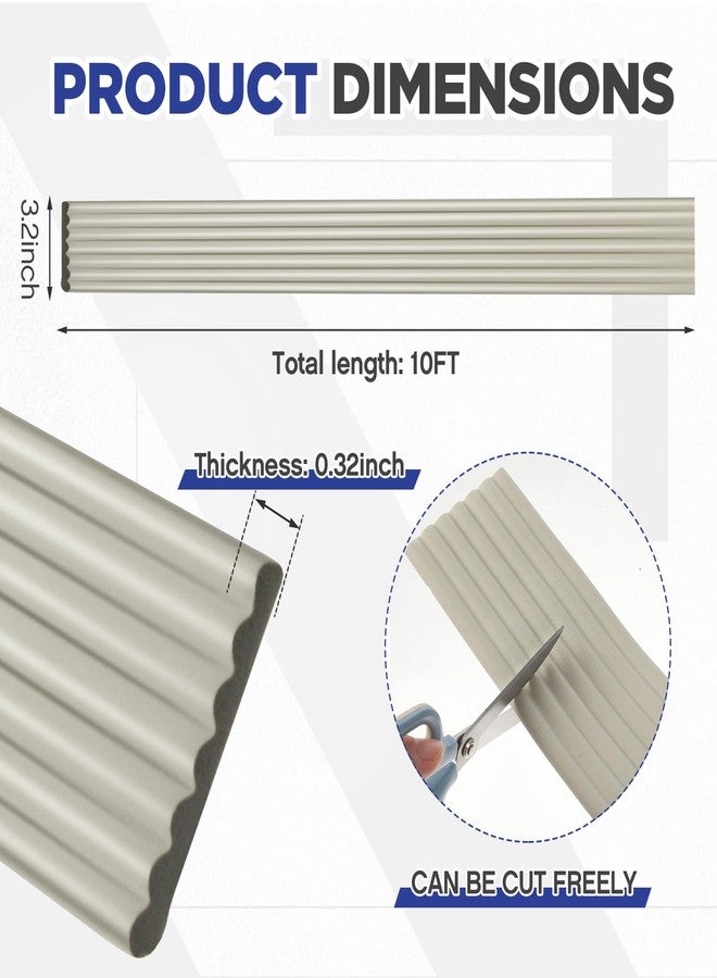 Innconee Garage Wall Protector, 10ft x 3.15in Garage Car Door Protector Waterproof Anti-Scratch Wall Bumper Guard Self Adhesive Rubber Strip for Warehouse Car Doors Parking Assist(Gray) - Image 2